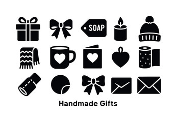 Christmas filled icon set. Happy new year.