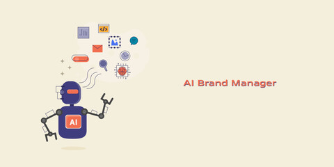 AI robotic brand manager, autonomous brand related workflows, structure content and promotional email delivery, customer chat interaction and analytical reporting.