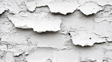 Obraz premium Weathered Whitewashed Brick and Plaster Wall Showing Cracked Distressed Texture and Timeless Charm