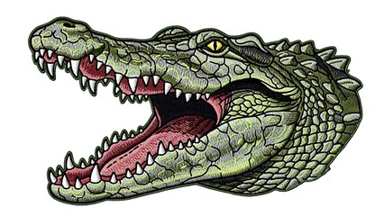 Fototapeta premium Aggressive Crocodile with Sharp Teeth