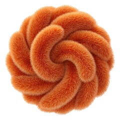 Cozy furry swirl pillow isolated on white background