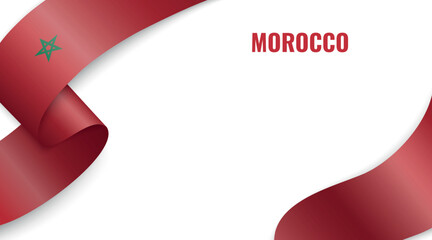 Morocco Flag Ribbon Celebration Banner Design
