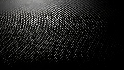 A close up view of a dark textured surface reveals a repeating grid pattern hinting at woven material or a complex design