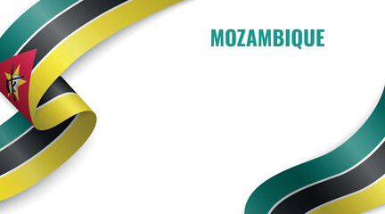 Mozambique Flag Ribbon Celebration Banner Design