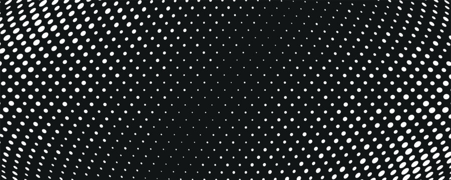 Abstract halftone background with circular dot pattern forming a smooth radial gradient. Clean geometric composition with monochrome tones, suitable for modern visual communication