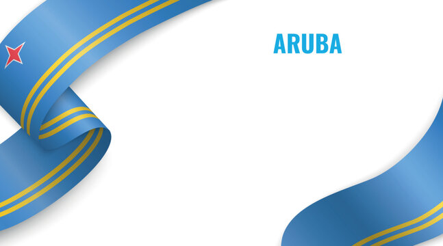 Aruba Flag Ribbon Celebration Banner Design