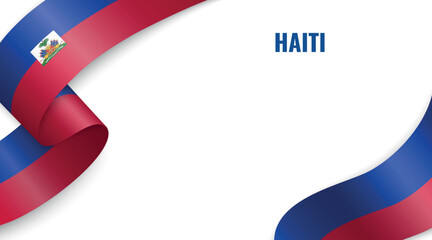 Haiti Flag Ribbon Celebration Banner Design