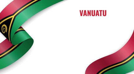 Vanuatu Flag Ribbon Celebration Banner Design
