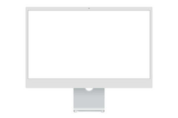This mockup features a stylish clay computer monitor with a blank screen, ideal for displaying website designs, digital artwork, or app interfaces. The simple, minimalist design provides a neutral bac