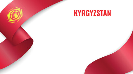Kyrgyzstan Flag Ribbon Celebration Banner Design