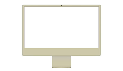 This mockup features a stylish clay computer monitor with a blank screen, ideal for displaying website designs, digital artwork, or app interfaces. The simple, minimalist design provides a neutral bac