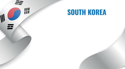 Fototapeta premium South Korea Flag Ribbon Celebration Banner Design