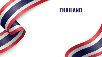 Thailand Flag Ribbon Celebration Banner Design