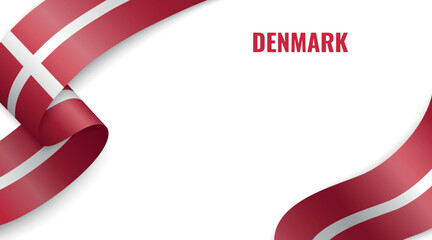 Fototapeta premium Denmark Flag Ribbon Celebration Banner Design