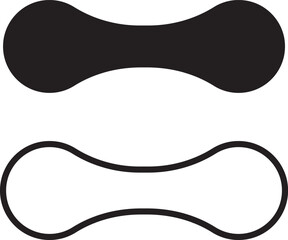 Set of dumbbell gym icons, collection of fitness weight training symbols, group of flat line vector illustrations, add barbell, workout, exercise, strength equipment, black icon