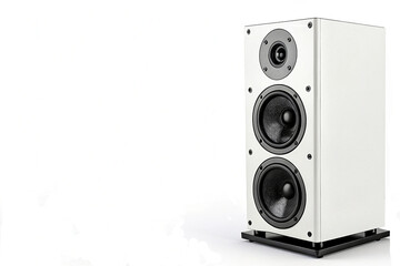 White wooden acoustic speakers for listening music