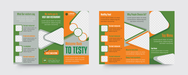 Food trifold brochure design layout