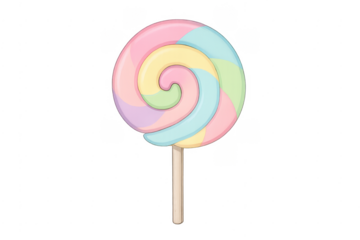 Swirling pastel lollipop candy on a stick