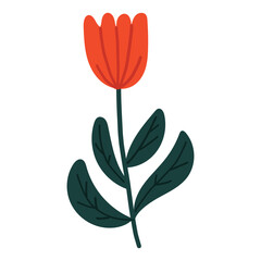 Flower element, Plant vector illustration, Digital flower design, Abstract floral item vector