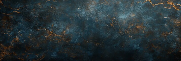 Fototapeta premium Elegant Deep Textured Stone Surface with Dark Teal Hues and Golden Highlights for Abstract Art
