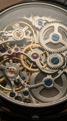 Intricate mechanical gears of a luxury timepiece for precision design concepts