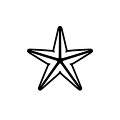 Fototapeta premium Black star vector illustration, flat design starfish graphic