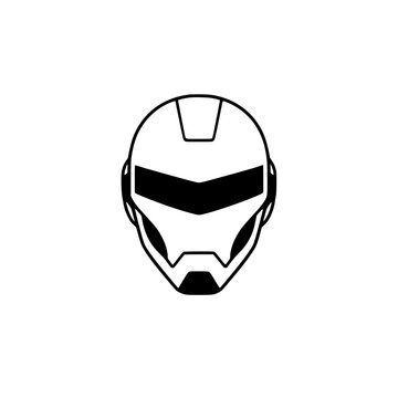 Iron Man helmet vector illustration, flat design superhero mask