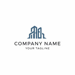 Fototapeta premium Modern abstract building logo design for real estate company branding.