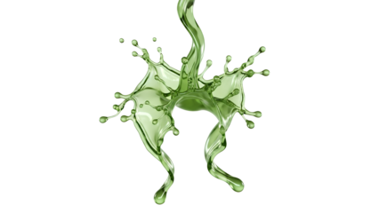 Splash of fresh lime or green apple juice PNG. Healthy fruit drink wave. Translucent liquid flow element for summer beverage design isolated