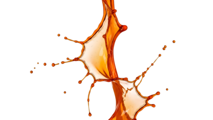 Splash of orange or mango fruit juice PNG. Sweet citrus drink wave. Translucent amber liquid flow element for beverage advertisement isolated