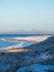 Snowy landscape on Sylt island in Germany