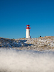 Snowy landscape on Sylt island in Germany