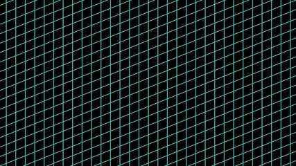 Diagonal grid of light blue lines on black background, geometric parallelogram pattern, abstract symmetry, and modern visual background