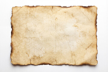 Vintage parchment paper with torn edges and cracks