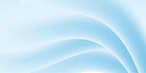 Obraz premium Abstract background featuring smooth and flowing blue wave shapes on a clean white backdrop. This minimalist and elegant design