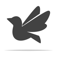 Obraz premium Flying bird peace dove icon transparent vector isolated
