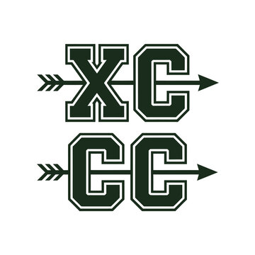 Cross country and cross country team logo with arrows