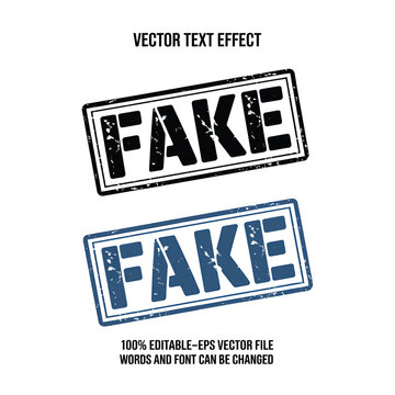 Fake stamp text effect vector illustration with two color options