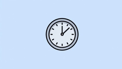 Simple clock icon against a light blue background