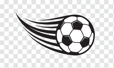 Dynamic Soccer Ball in Motion Vector Icon Fast Football Sports Game Logo Element