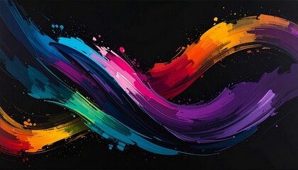 Abstract background featuring dark colorful brushstrokes creating expressive texture, dynamic movement, artistic depth, modern mood, rich contrast, vibrant paint layers, emotional atmosphere, creative