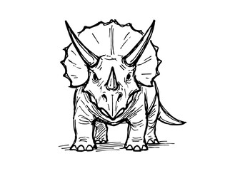 Triceratops hand drawn simple sketch vector illustration © Shutoda
