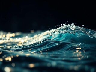 The delicate dance of wave-particle duality illustrated with shimmering waves dissolving into points of light,  science,  creative