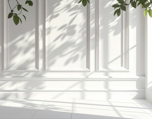 White Wall Texture with Tree Shadows