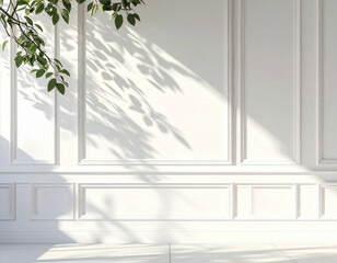 White Wall Texture with Tree Shadows