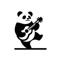 panda playing guitar vector