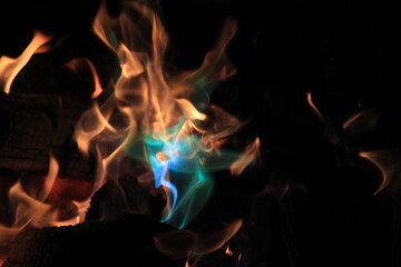 The Fire Glows in Blue