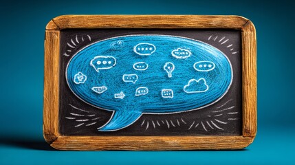 Social Media Concept in Wooden Frame.