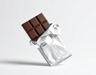 Generic Chocolate Bar Wrapper on White Background