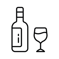 A modern line icon of wine beverage for premium use